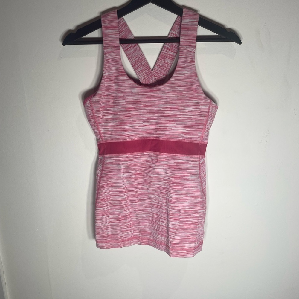 Lululemon Athletica Pink Heathered Tank Top